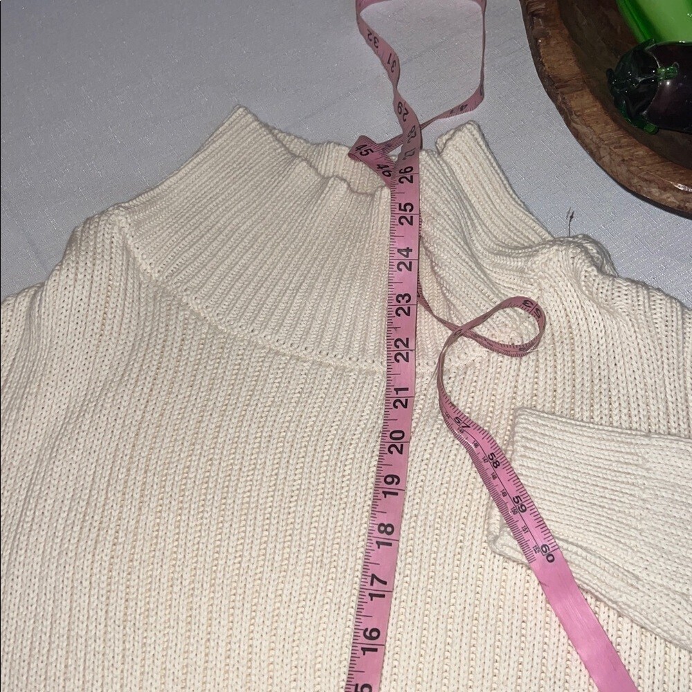 Emerson Fry ribbed Turtleneck Sweater Chunky Knit medium organic cotton Carolyn - Picture 7 of 11